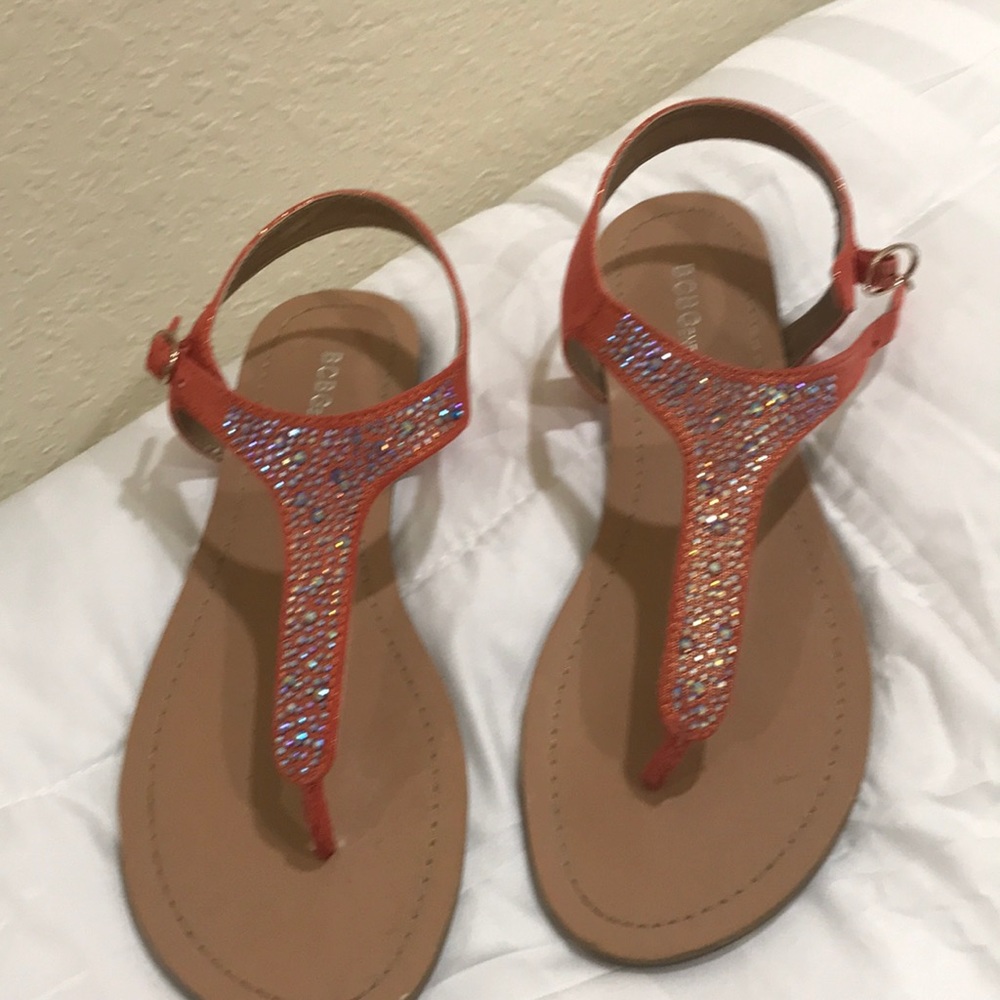 BCBG Orange bling flats 7